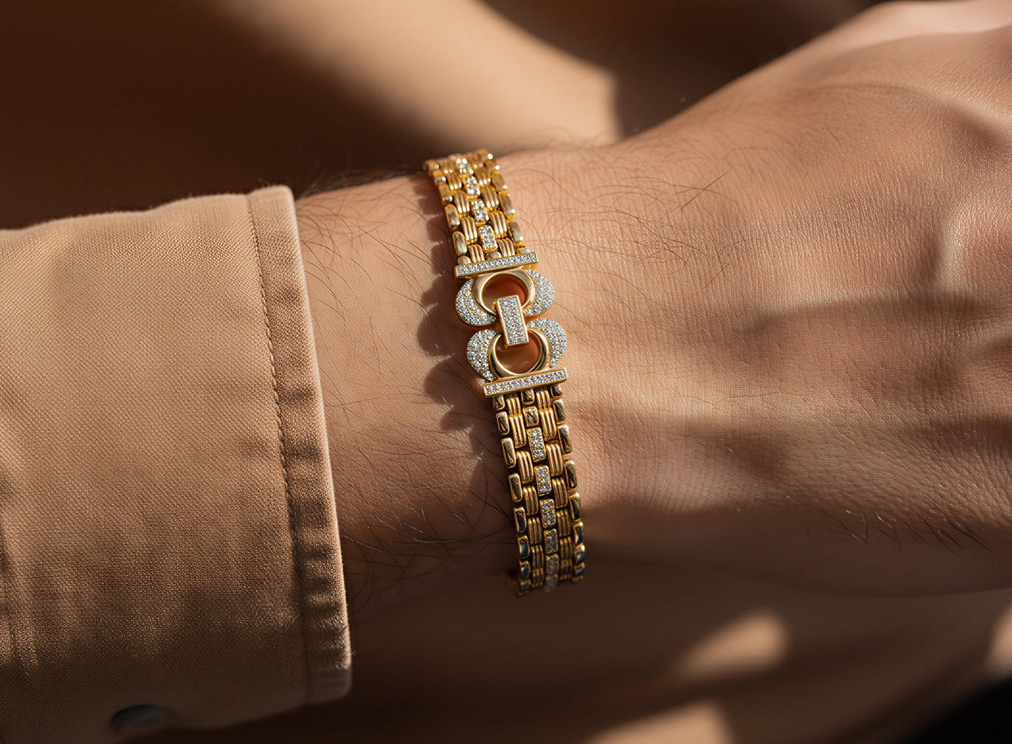 Trendy Men’s Bracelet with Diamond Accents | Forming Gold