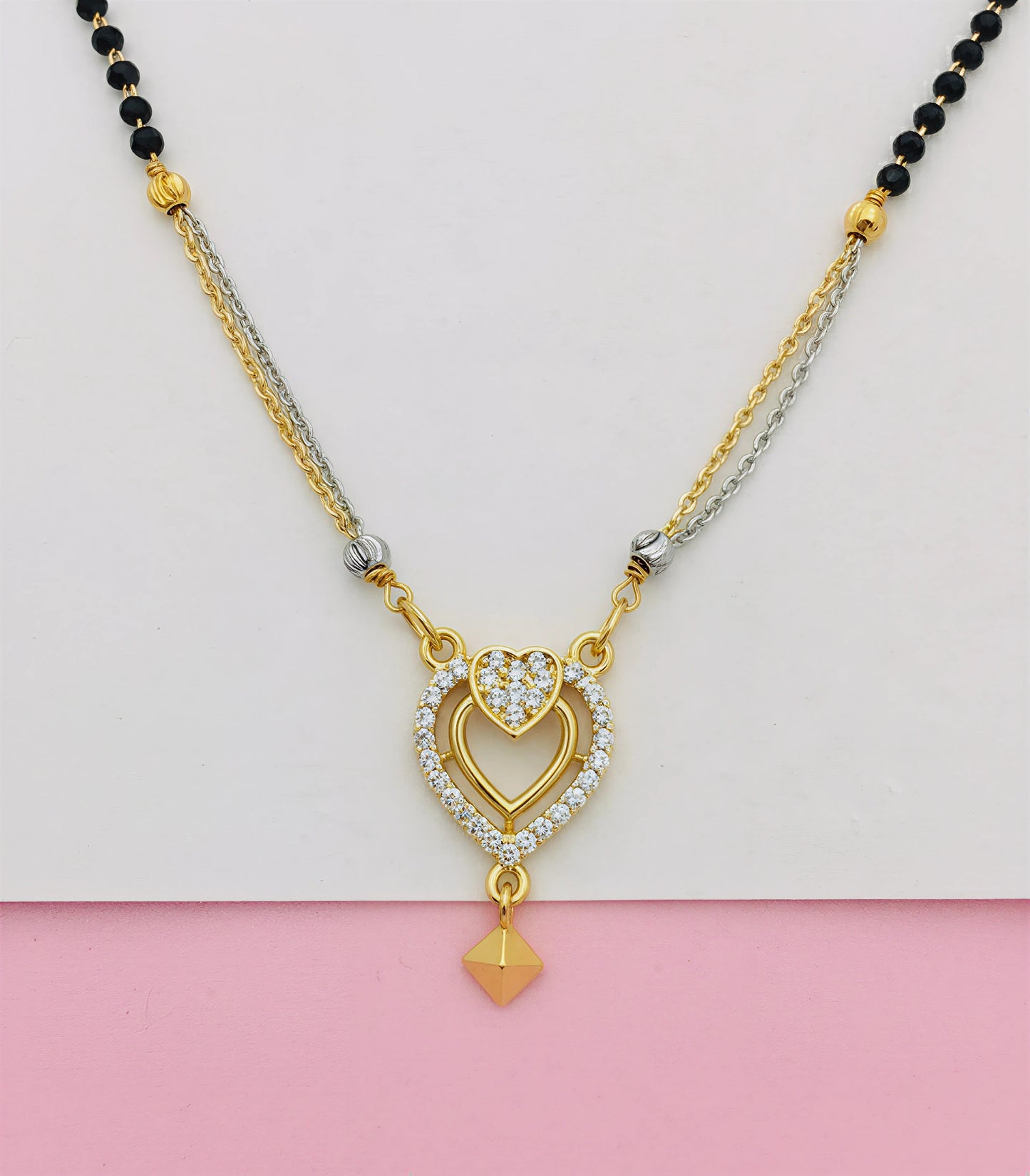 Elegant Heart-Shaped Diamond Mangalsutra for Women | Forming Gold
