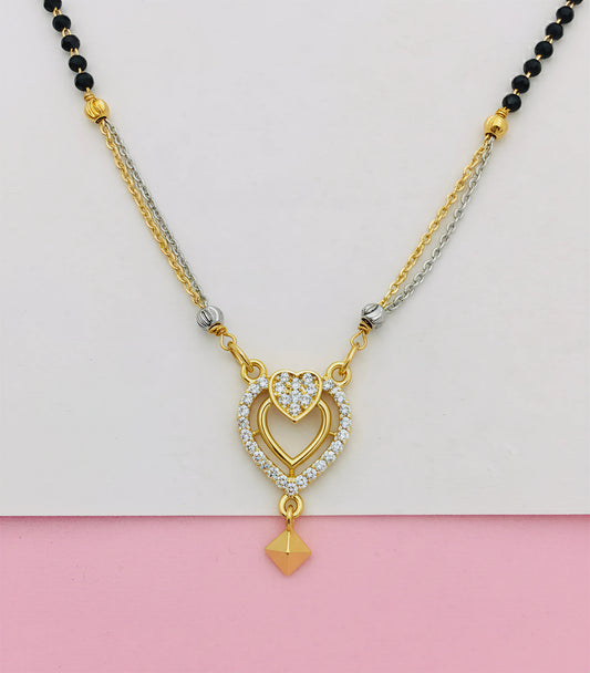 Elegant Heart-Shaped Diamond Mangalsutra for Women | Forming Gold