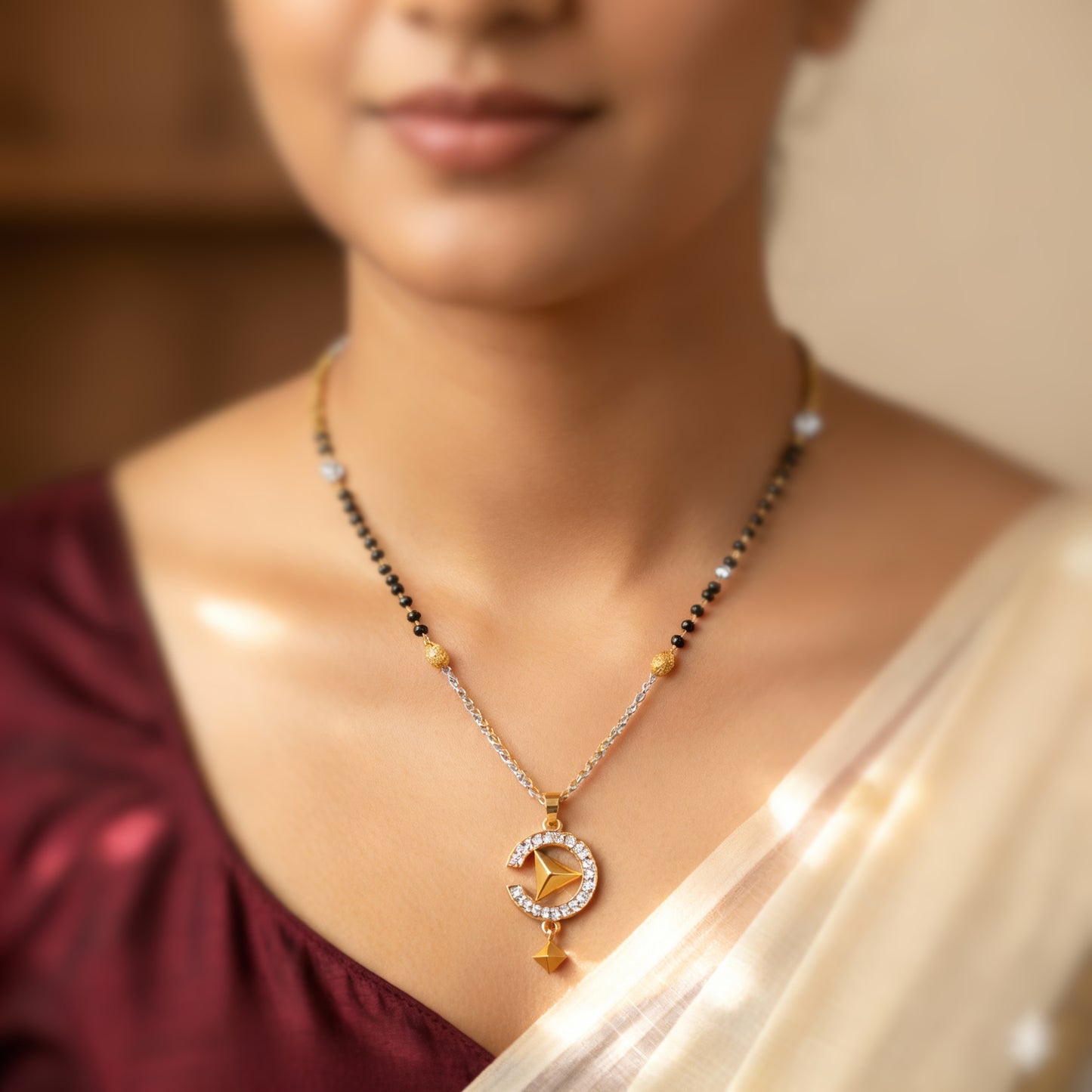 Modern Minimal Diamond Mangalsutra for Women | Forming Gold
